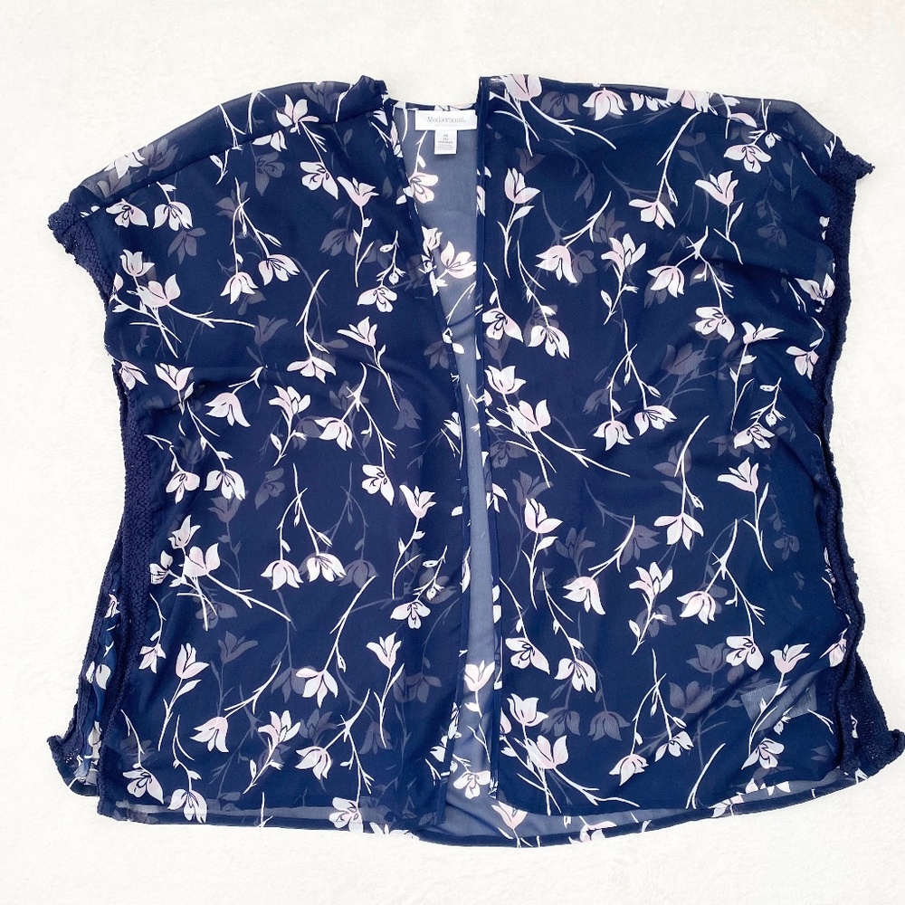 MOTHERHOOD MATERNITY Floral Blouse/Top‎ O/S Navy/Pink